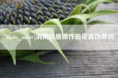 海宁消防设施操作员证真伪查询