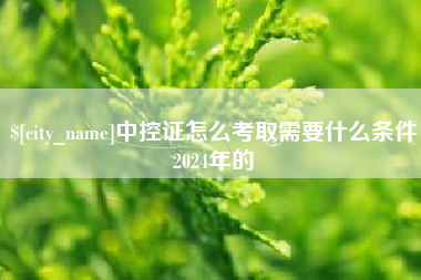 海宁中控证怎么考取需要什么条件2024年的
