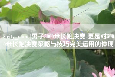 海宁男子5000米长跑决赛-更是对5000米长跑决赛策略与技巧完美运用的体现