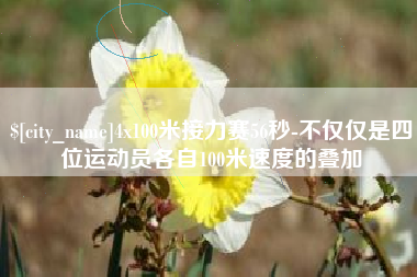 海宁4x100米接力赛56秒-不仅仅是四位运动员各自100米速度的叠加