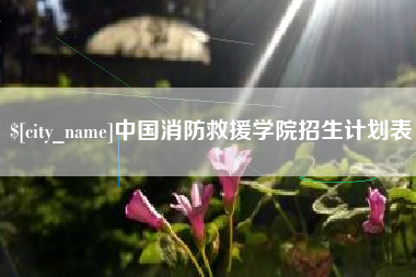 海宁中国消防救援学院招生计划表