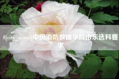海宁中国消防救援学院山东选科要求