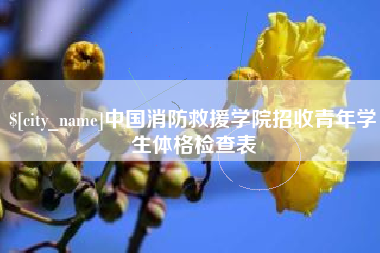 海宁中国消防救援学院招收青年学生体格检查表